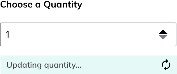 Quantity selector updating